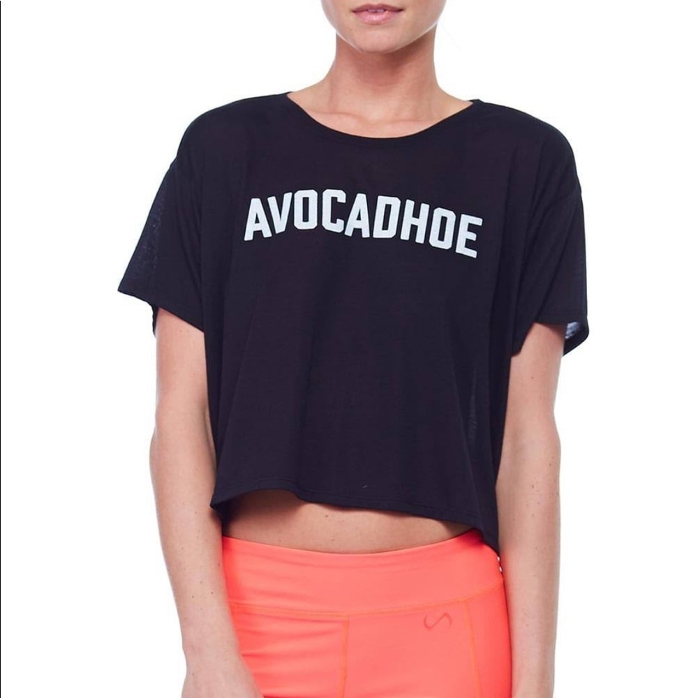 Waffle Haus crop top, Avocadhoe graphic. Sz M/L
